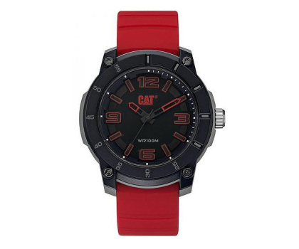 Zegarek sportowy Cat Caterpillar Analog Red Rubber Strap 45mm Watch